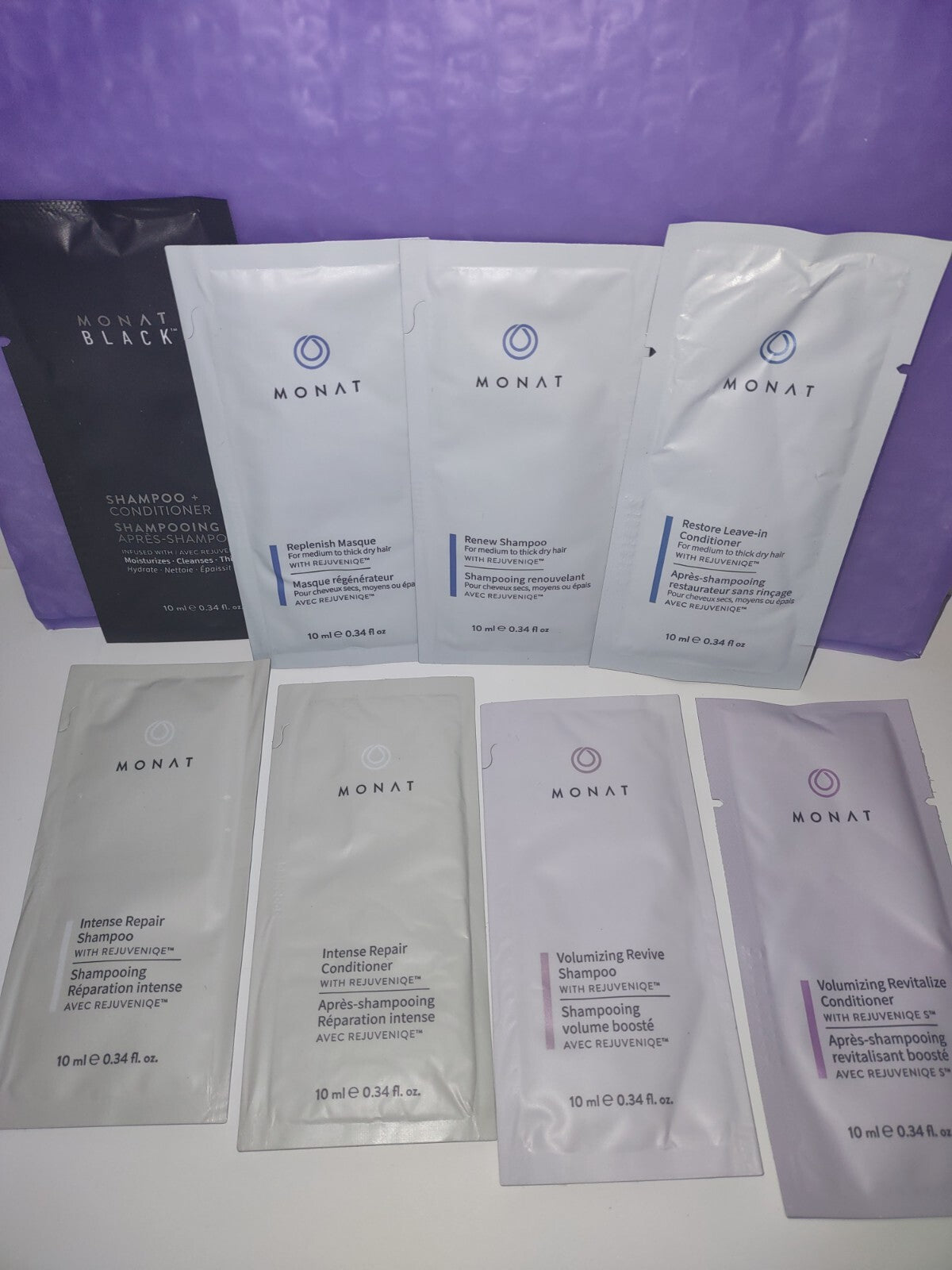 *MONAT* Customized Samples: shampoo, conditioner & treatments *Rejuveniqe Oil*