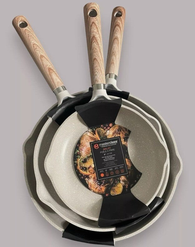 Masterclass Premium Cookware 8″ 9.5″ 11″ Skillet Frying Pans Set Of 3