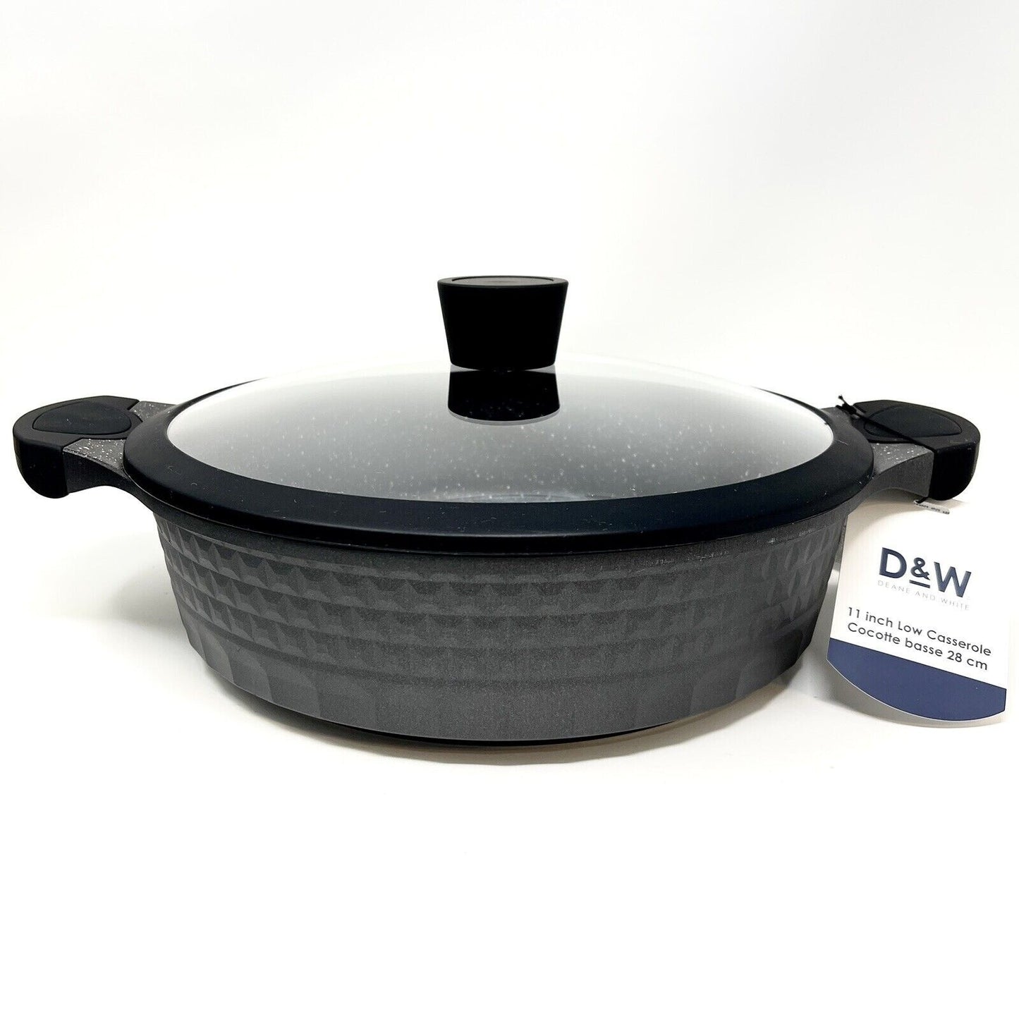 D&W Low Casserole/Pan 11” Skillet With Lid Quality Cookware Nonstick Deane&White