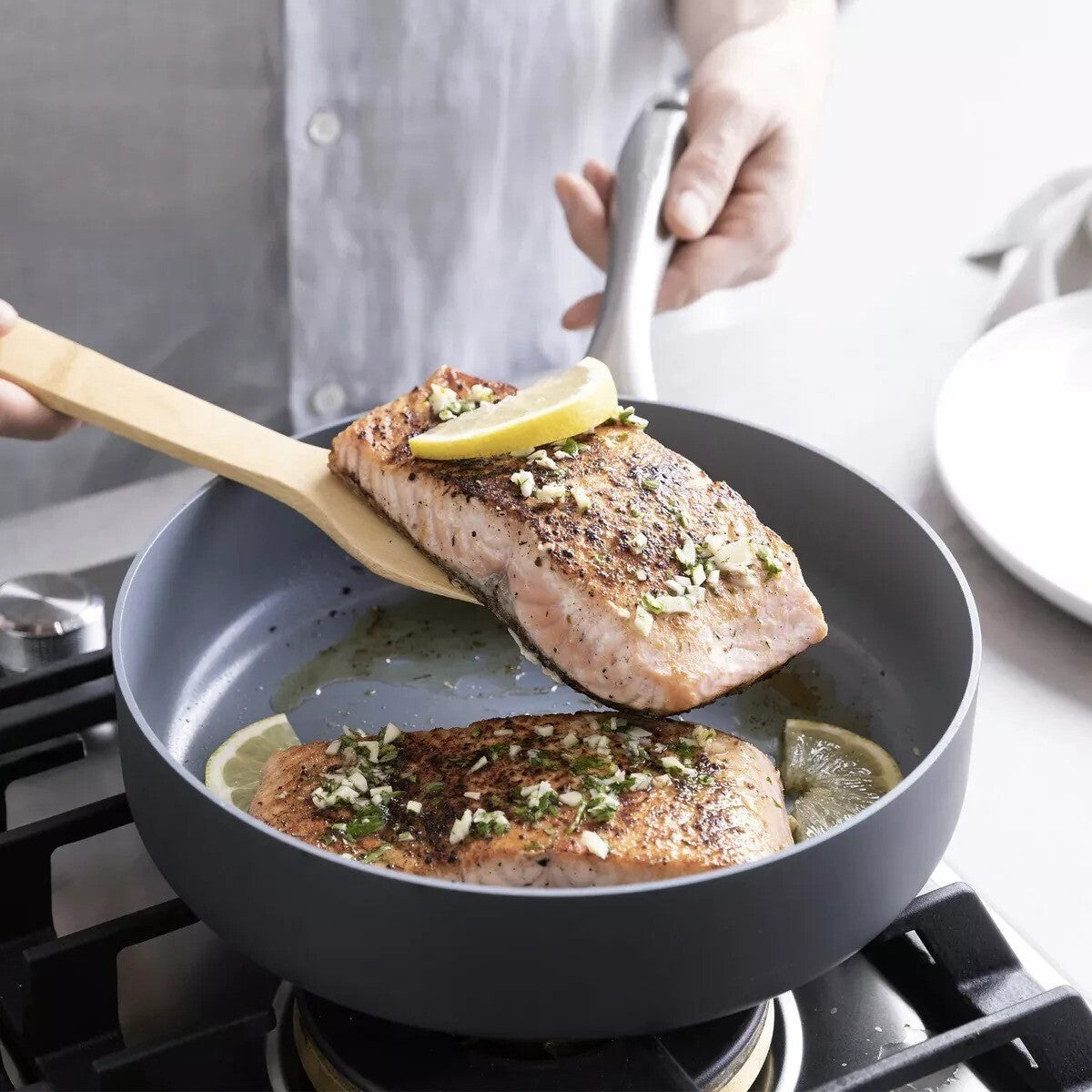 New GreenPan Lima Hard Anodized Ceramic Nonstick 3 Qt Saute Pan with Lid