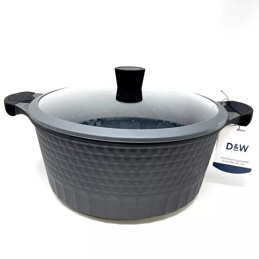 Big Size Pot/Casserole 12.5" Inch,10 Qt + Lid Party/Restaurant Size D&W Cookware