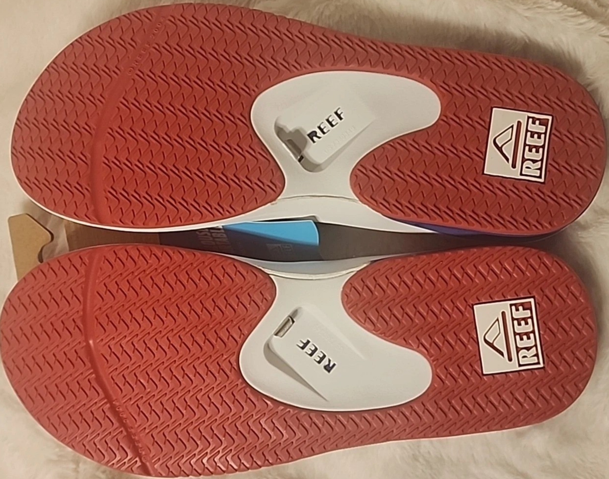 NEW Reef Fanning Flip Flops Patriotic Red White Blue Bottle Opener Sandal Men 11