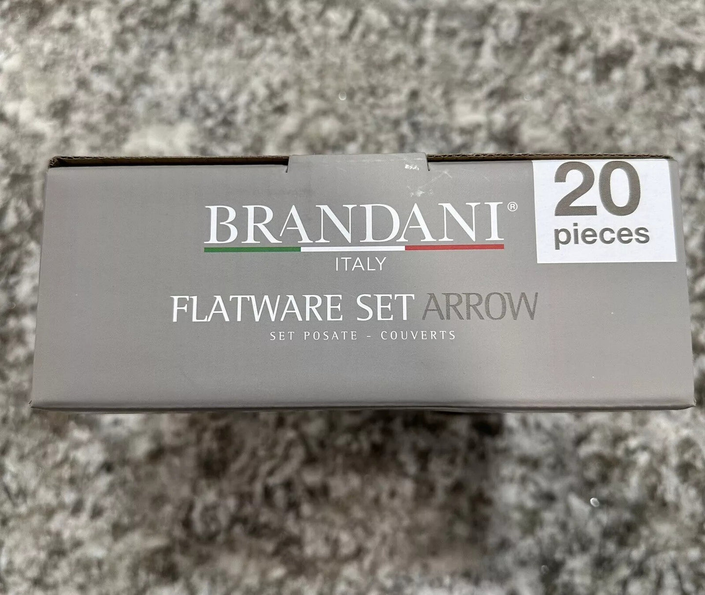 Brandani Arrow Hotel Collection Steel 20 Pc Flatware Set. Made In Italy!