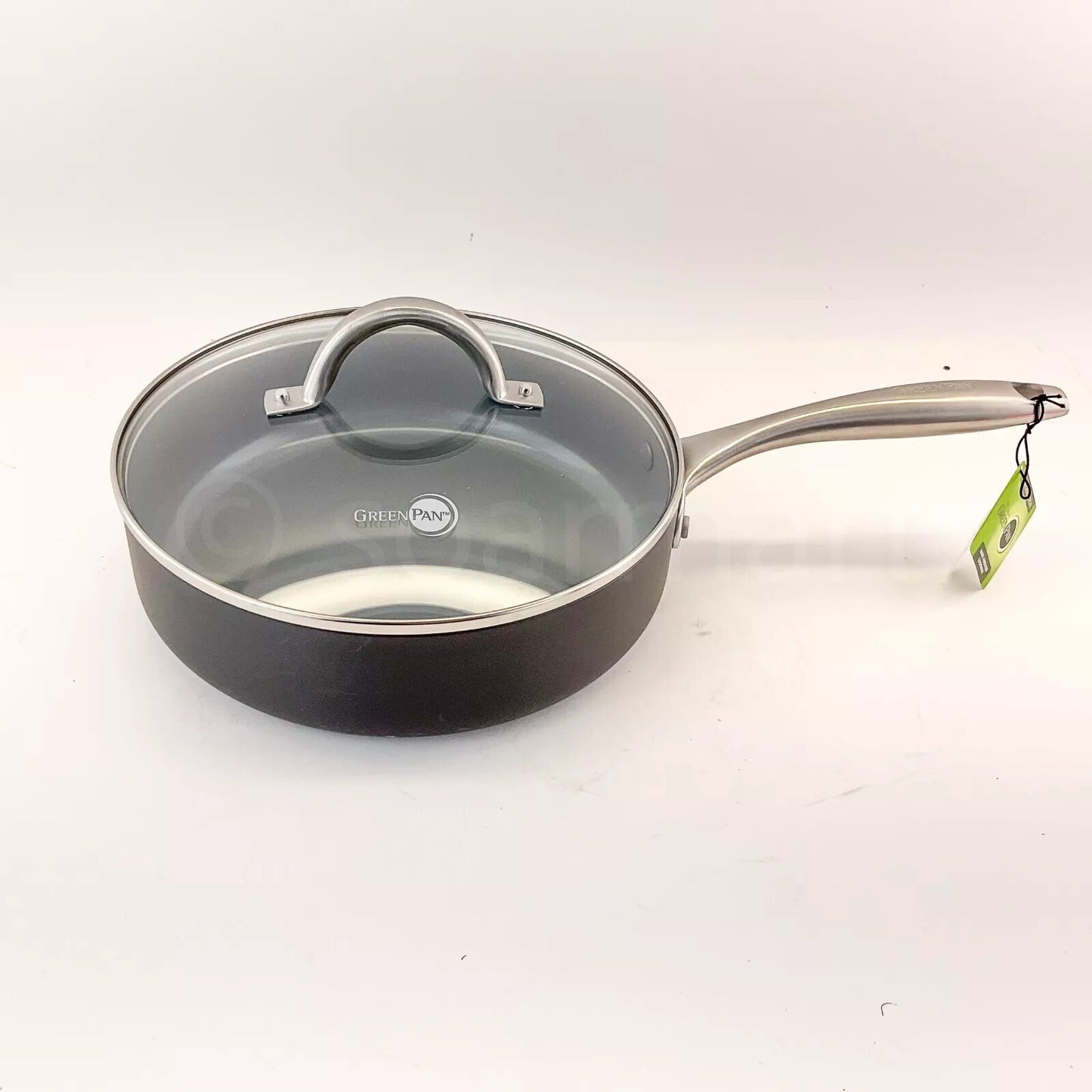 GreenPan Lima Collection Ceramic Hard Anodized 3-QT Saute Pan  with Lid New
