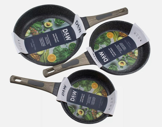 Skillet Frying Pan Nonstick 8, 9.5 and 11 Inch Deane & White Heavy Duty
