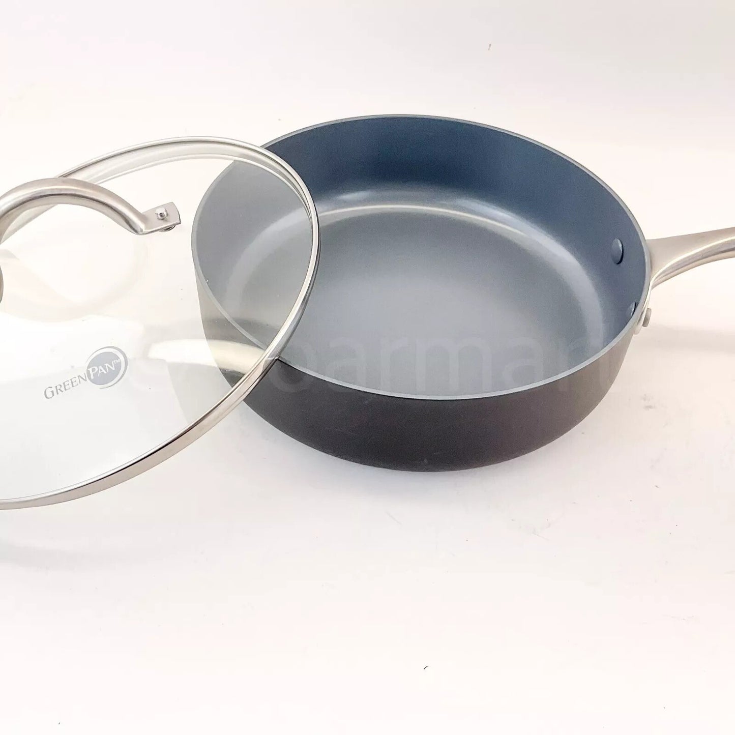 GreenPan Lima Collection Ceramic Hard Anodized 3-QT Saute Pan  with Lid New