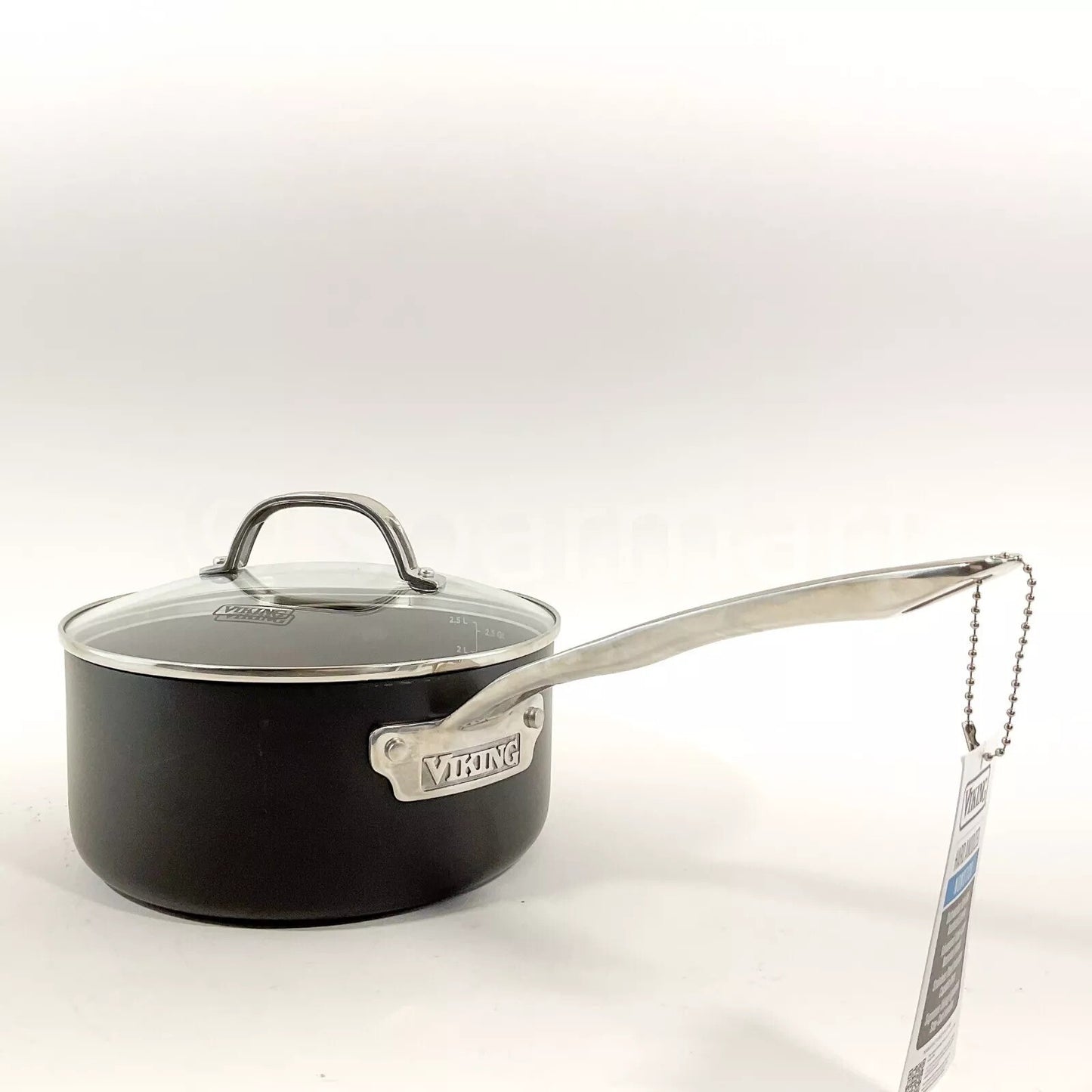 Viking 3 Qt Non-stick Anodized Saucepan Pot With Glass  Lid 3 Quart New Black