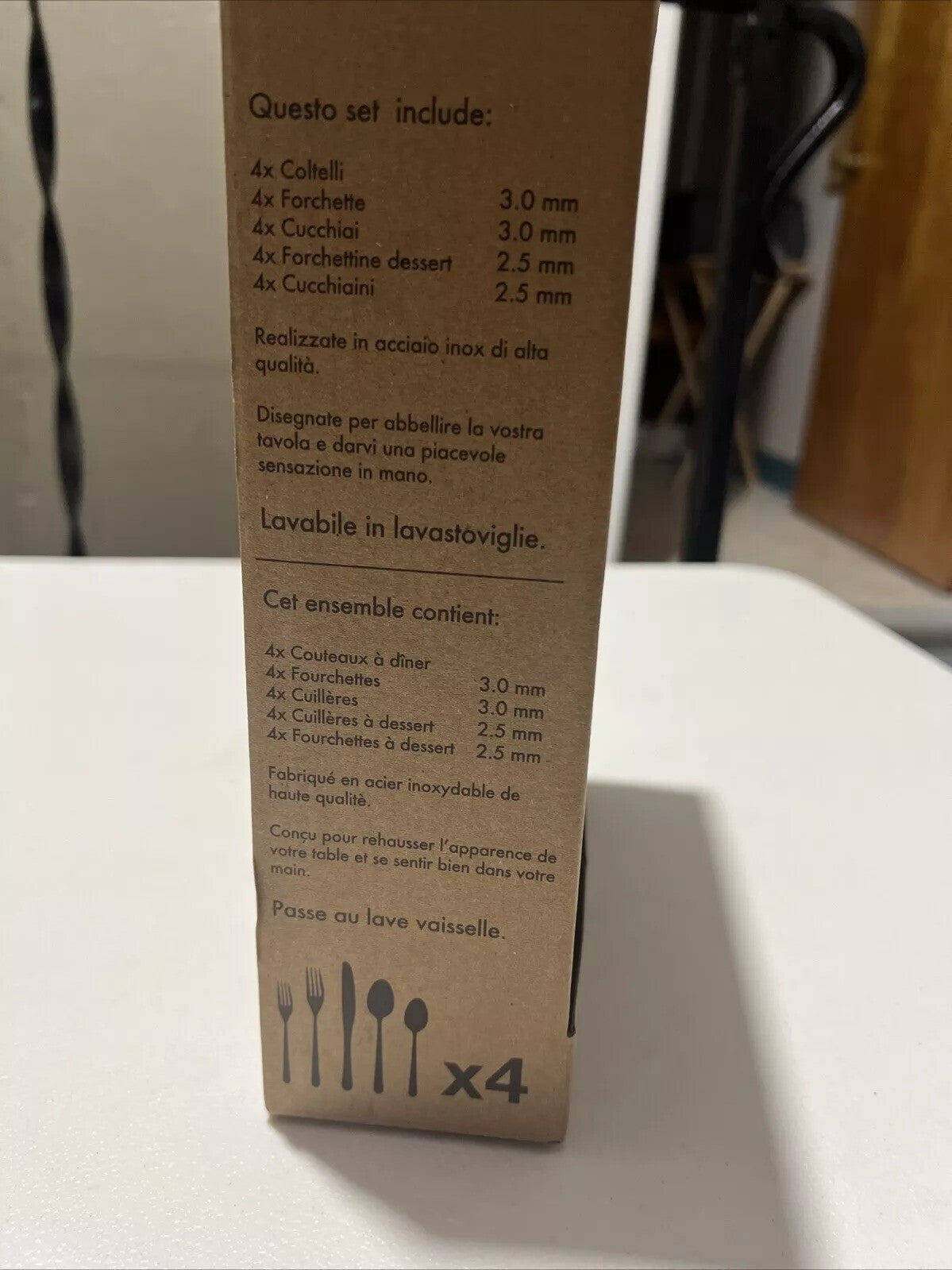 Brandani Botero Hotel Collection Steel 20 Pc Flatware Set. Made In Italy!