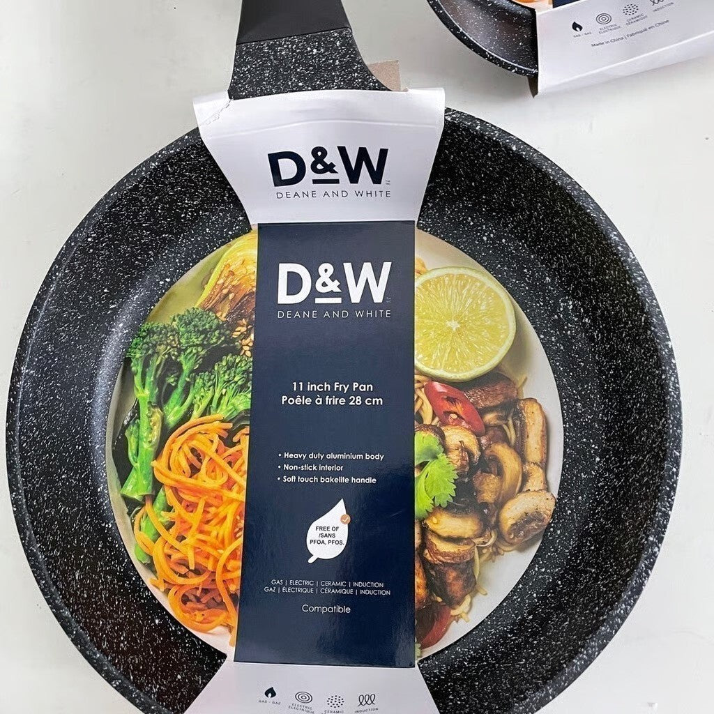 Deane & White D&W 3Pc Frying Pan / Skillet Set 11" 9.5″ & 8" Black Cookware New