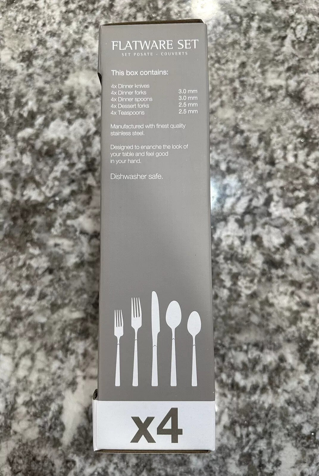Brandani Arrow Hotel Collection Steel 20 Pc Flatware Set. Made In Italy!
