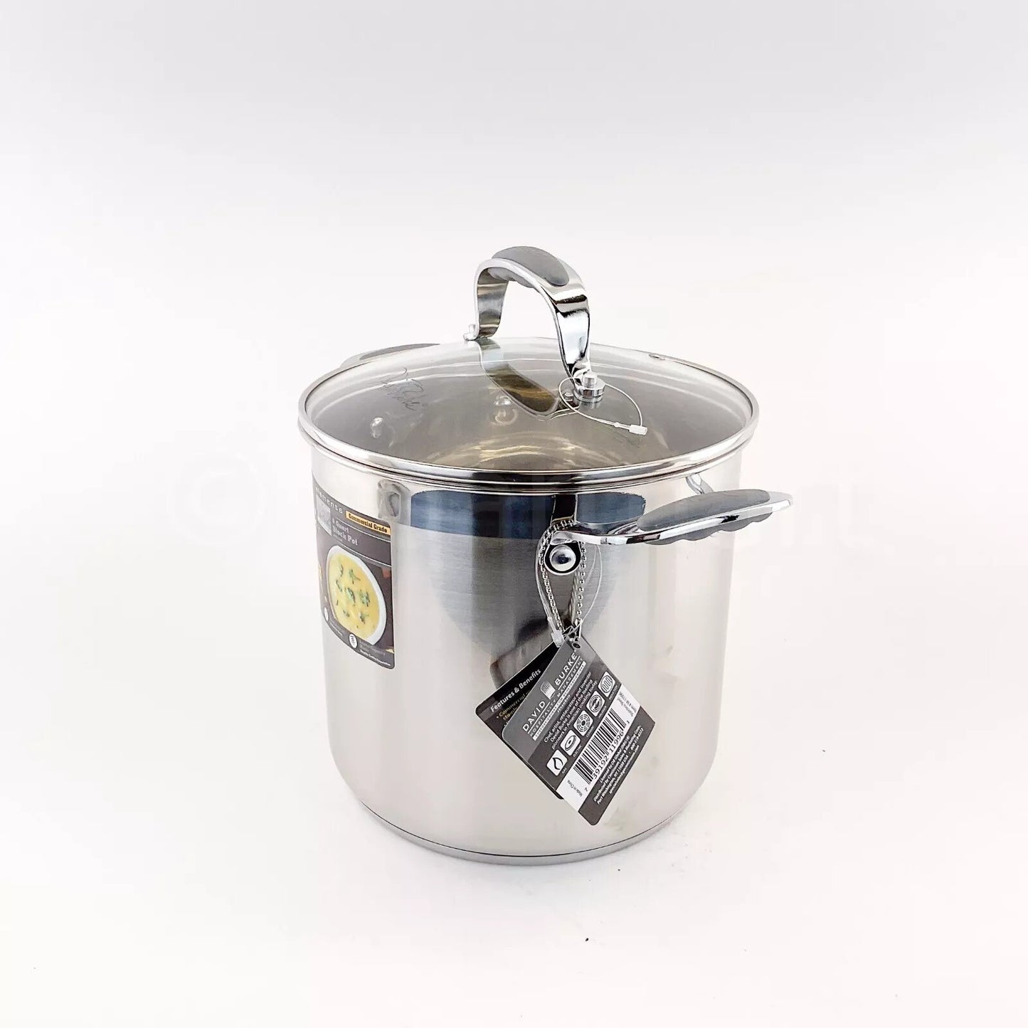 David Burke Elements Heavy Gauge Stainless Steel 8-QT Stockpot New
