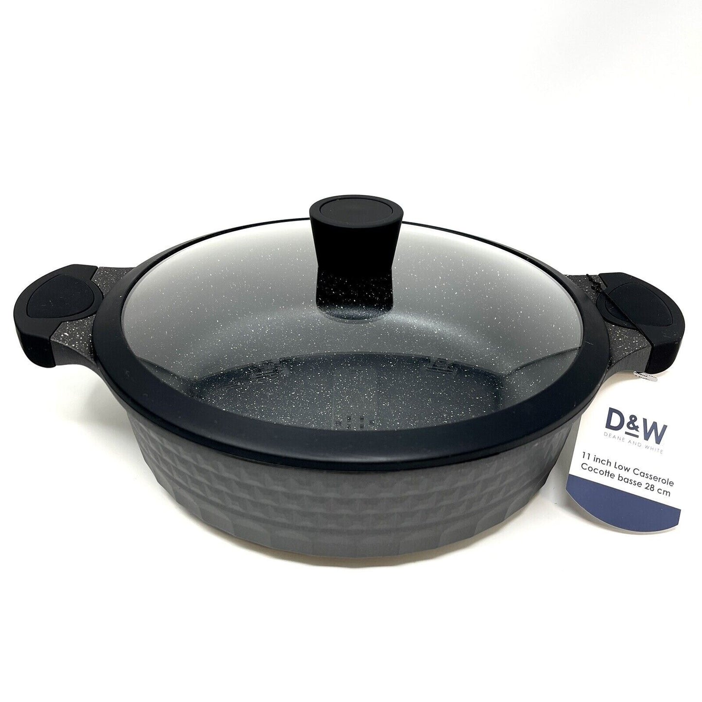 D&W Low Casserole/Pan 11” Skillet With Lid Quality Cookware Nonstick Deane&White