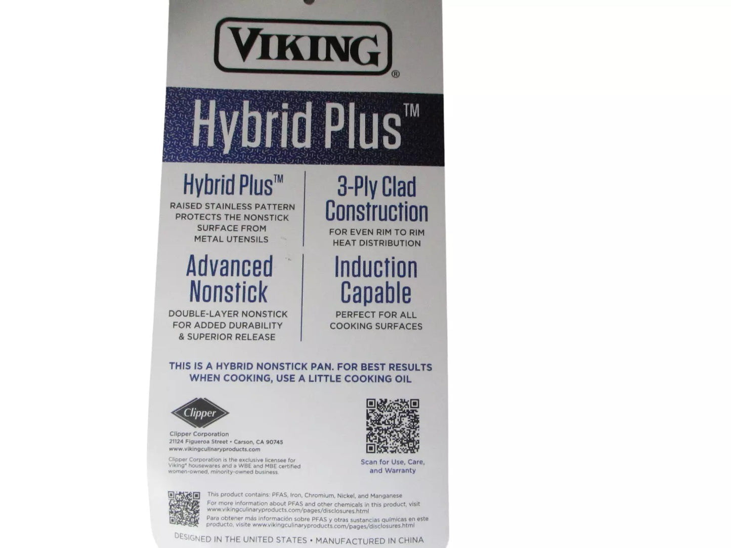 Viking  Hybrid Plus Nonstick 3-Ply Fry Pan, 2-Piece Set, 9.5” & 11” Inches