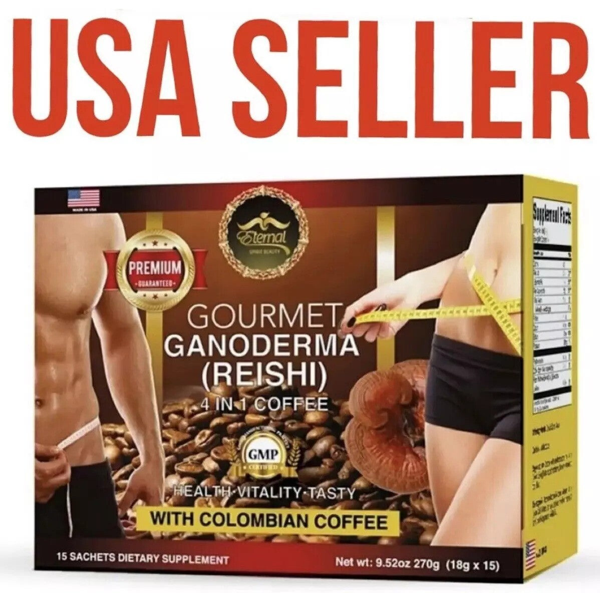 COLUMBIAN COFFEE Cafe con Ganoderma Reishi Eternal Spirit Beauty 4 En 1