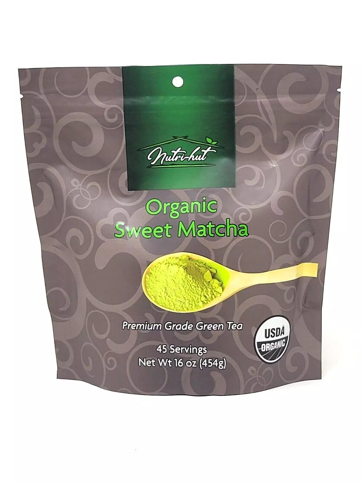 Nutri-hut Organic Sweet Matcha Premium Grade Green Tea 16 oz USDA Organic - NEW