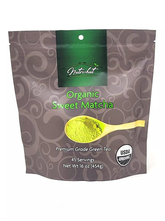 Nutri-hut Organic Sweet Matcha Premium Grade Green Tea 16 oz USDA Organic - NEW