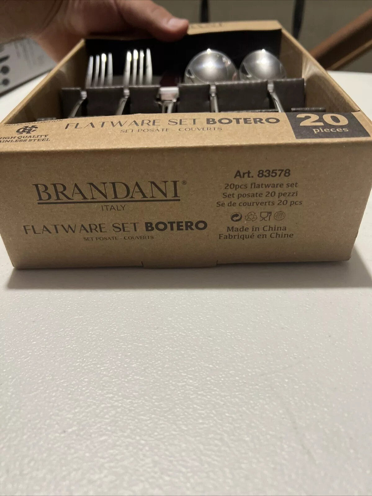 Brandani Botero Hotel Collection Steel 20 Pc Flatware Set. Made In Italy!