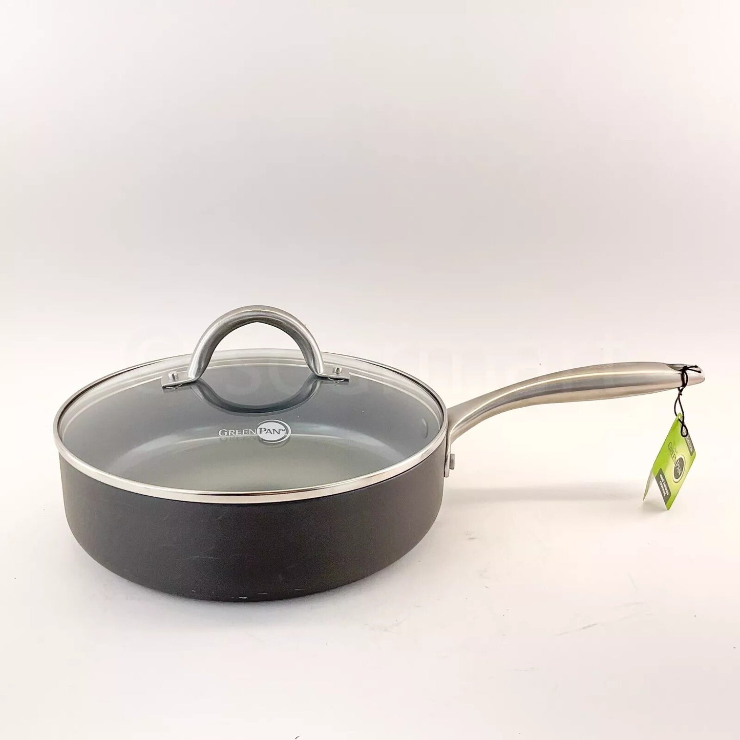 GreenPan Lima Collection Ceramic Hard Anodized 3-QT Saute Pan  with Lid New