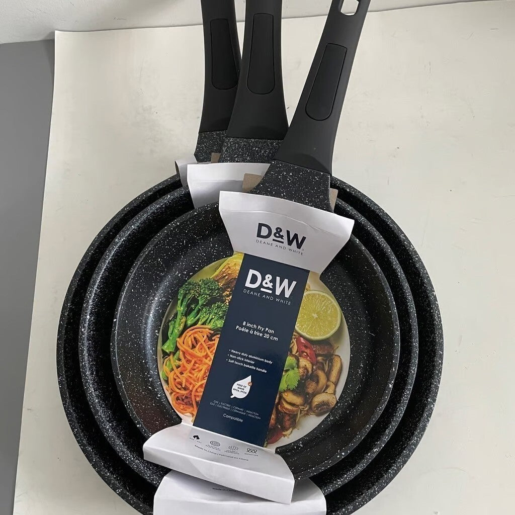 Deane & White D&W 3Pc Frying Pan / Skillet Set 11" 9.5″ & 8" Black Cookware New