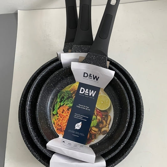 Deane & White D&W 3Pc Frying Pan / Skillet Set 11" 9.5″ & 8" Black Cookware New
