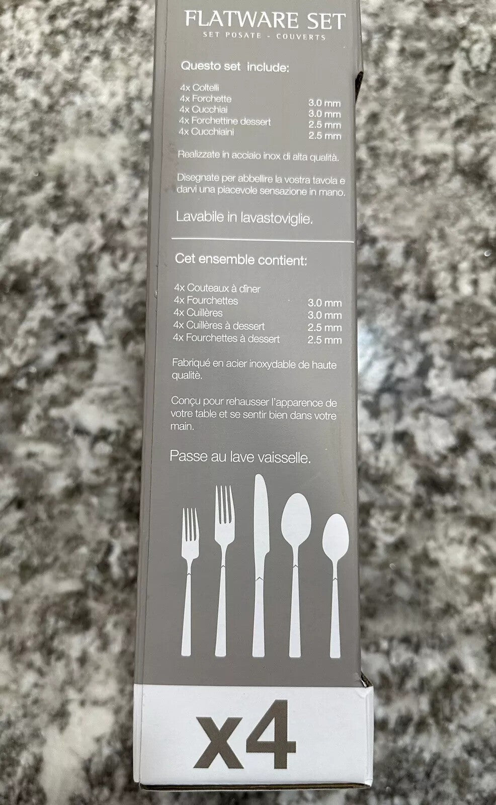 20 Brandani ARROW Flatware Set Stainless Steel Hotel Collection Italy