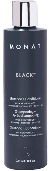Black Champú y acondicionador 2 en 1 para hombres de Monat, mejora el crecimiento natural del cabello